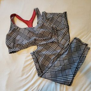 DSG balck and white plaid workout set size xxl